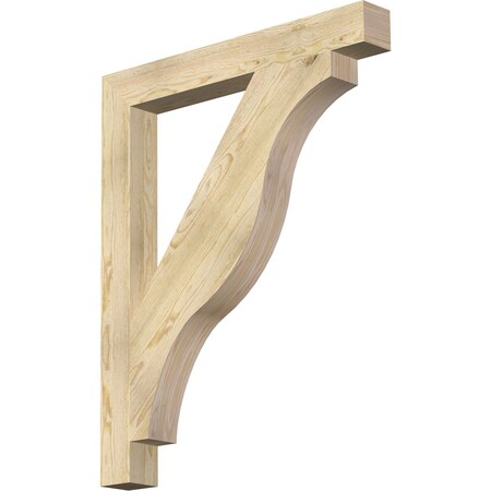 Ekena Millwork Funston Block Rough Sawn Bracket, Douglas Fir, 4"W x 34"D x 42"H BKT04X34X42FST05RDF